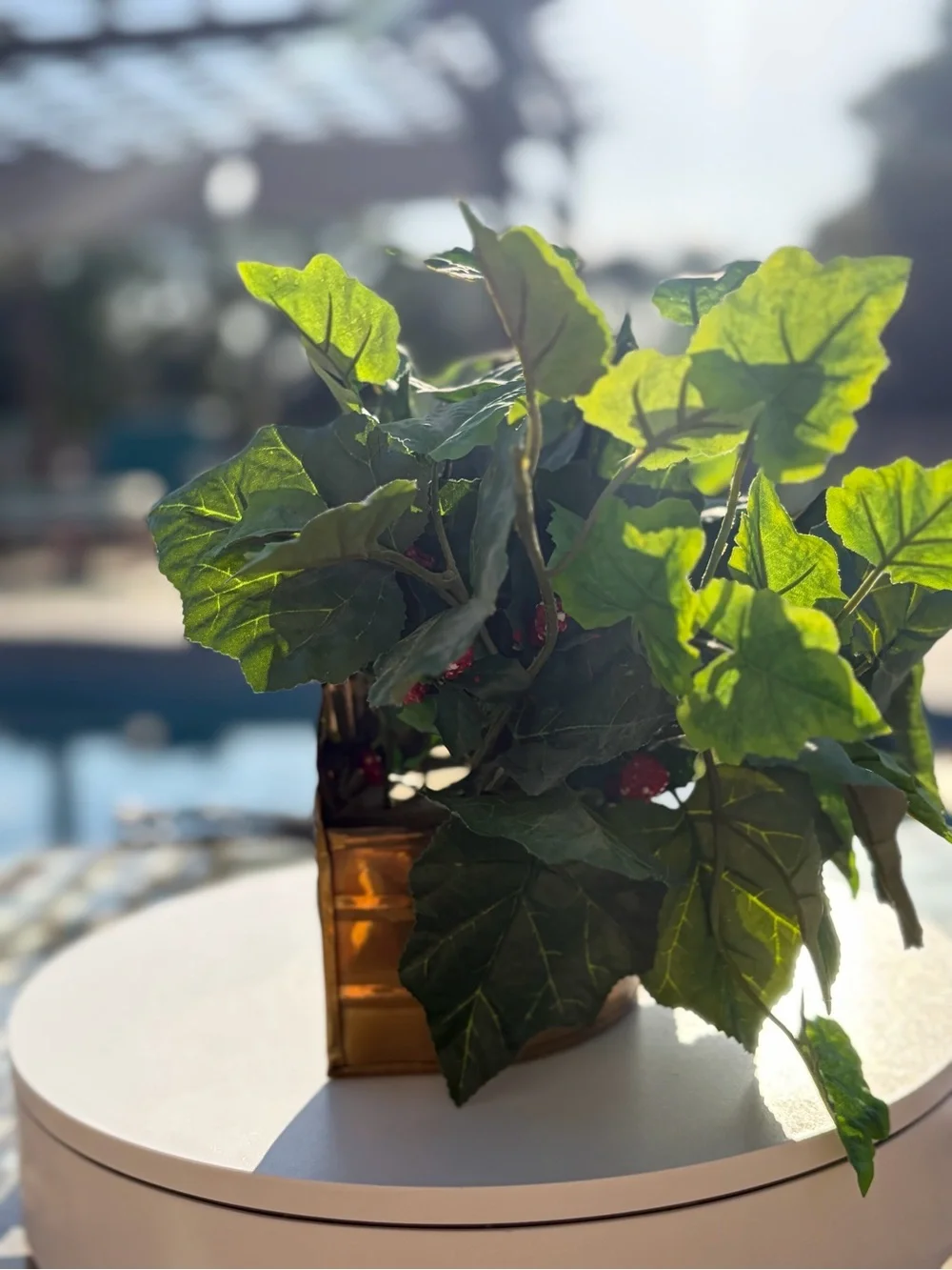 Copper Planter with Lush Greenery - Home Accents